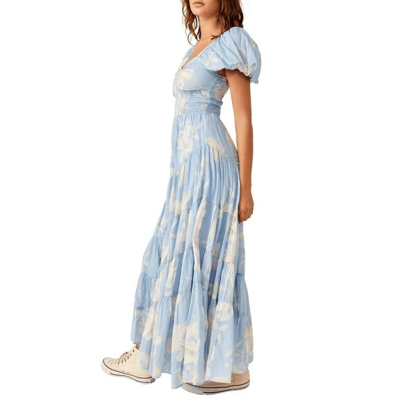 Free People Sundrenched Floral Tiered Maxi Sundress Small S NEW $168 - Picture 5 of 7